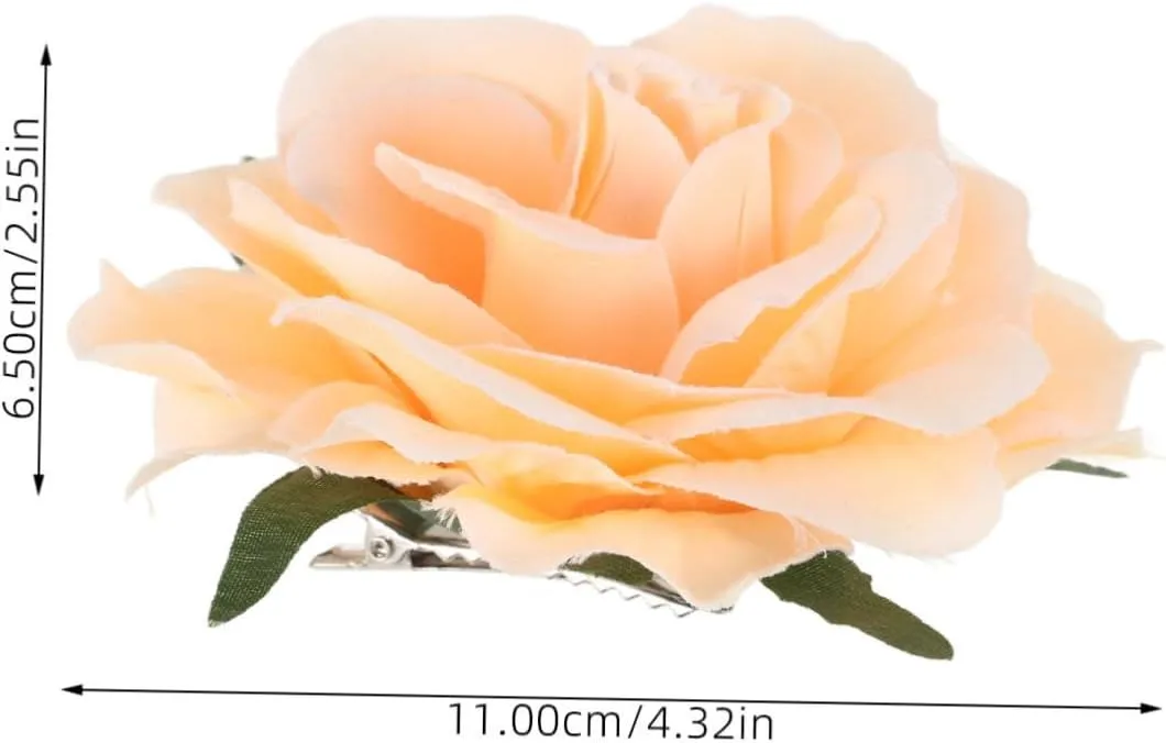 Homoyoyo Beautiful Faux Rose Flower Hair Clip Brooch for Women Versatile Floral Decoration for Clothing Hair