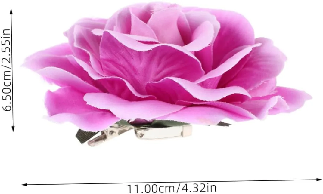 Homoyoyo Beautiful Faux Rose Flower Hair Clip Brooch for Women Versatile Floral Decoration for Clothing Hair