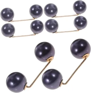 Homoyoyo Button Nails Ribbon Clip for Dress Shirt Brooch Pins Wedding Brooch Pearl Bustle Shirt Sweater Guards