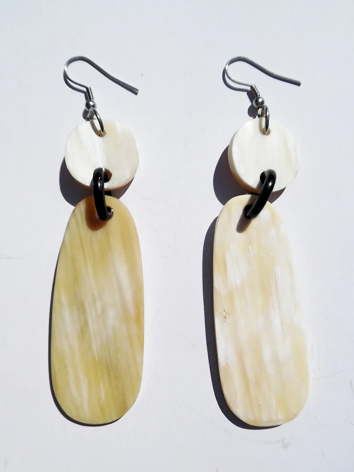 Horn Earrings Dogtag