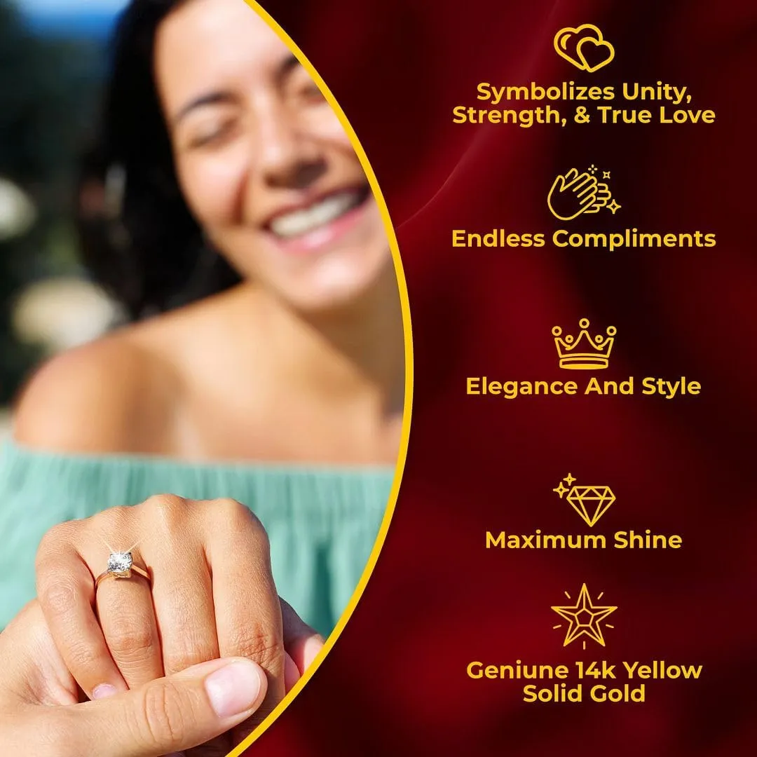 IGI Certified 0.5 to 4 Carat E-F VS Clarity Lab Grown Diamond Ring - Engagement & Wedding Rings for Women Solid 14k Gold Platinum Silver Jewelry Anniversary Birthday Gifts for Her