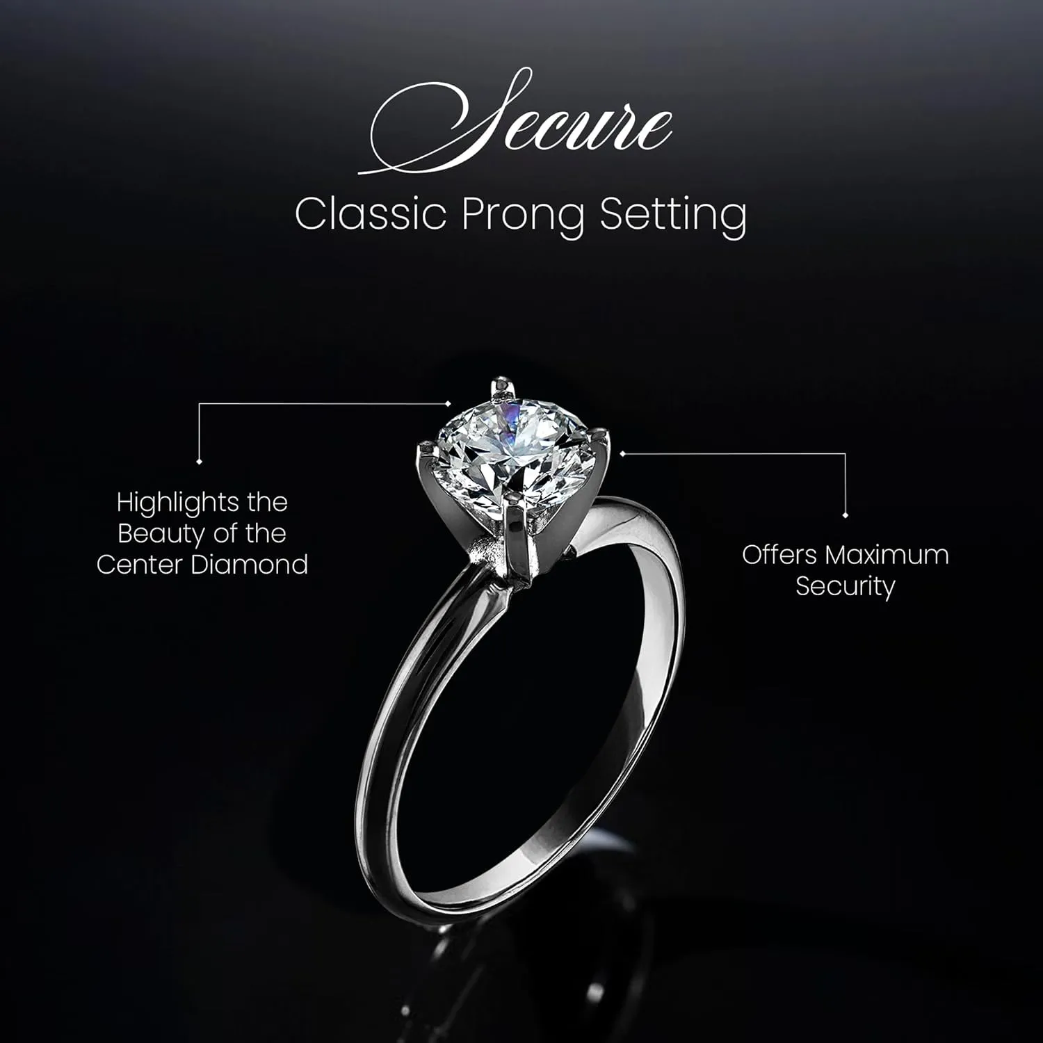 IGI Certified Women's Engagement Rings, 1.0-4.0 Carat Solitaire Rings for Women, Stunning Lab Grown Diamond Solitaire in Classic 14K Gold Setting, Premium Jewelry Collection
