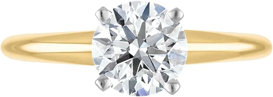 IGI Certified Women's Engagement Rings, 1.0-4.0 Carat Solitaire Rings for Women, Stunning Lab Grown Diamond Solitaire in Classic 14K Gold Setting, Premium Jewelry Collection