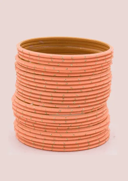 Indian Bangle Set 24 Plain Matte Textured Bangles, Metal Bangles Indian Jewelry / Bangles Bridal Bangles for Women