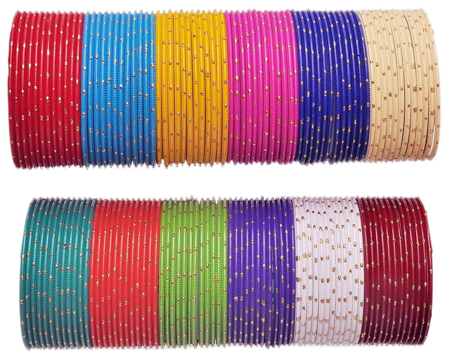 Indian Bangle Set, Indian Bangles, Bollywood Bangles, Plain Zari Bangle Set Pack of 144 psc, Crystal Bangle Set for Women