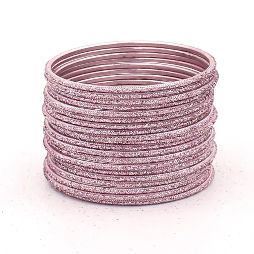 Indian Bangles, 24 Glitter Flat Shape Bangle Set , Indian Jewelry, Bridal Bangles for Women, Indian Bangles, Bollywood Jewelry