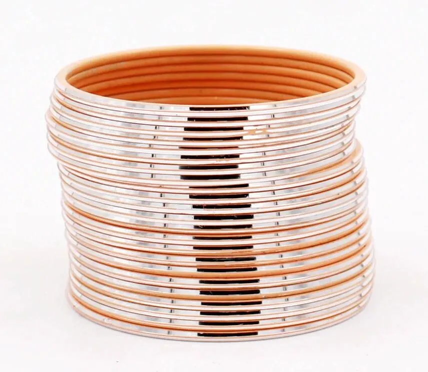 Indian Bangles Set 24 Shining Metal Bangles, Indian Jewelry, Bridal Bangles for Women, Indian Bangles, Bollywood Jewelry