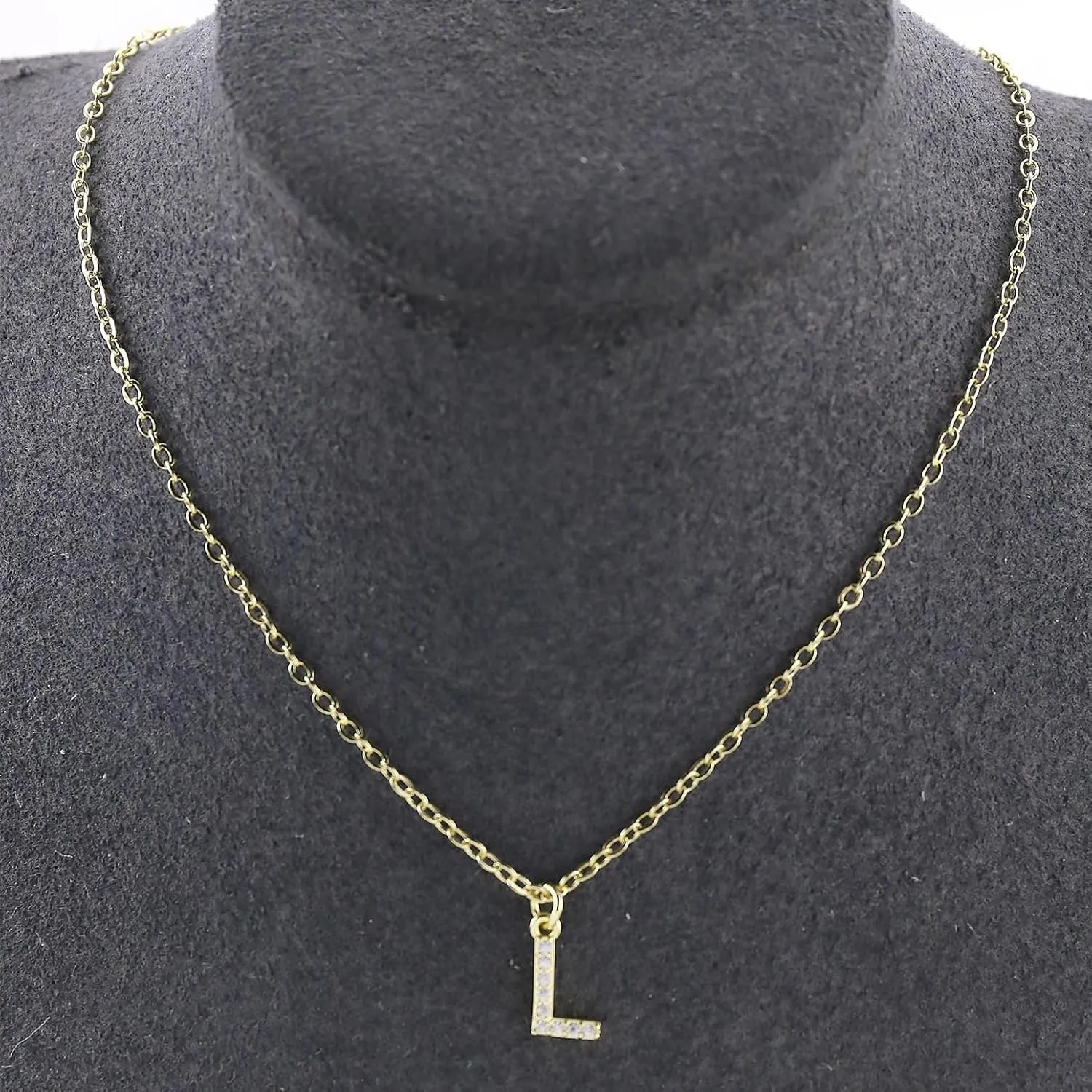 INENIMARTJ Gold Initial Necklaces for Women Trendy Gold Letter Necklace Dainty Rhinestone Initial Necklaces Simple Cute A-Z Pendant Necklaces for Womens Costume Accessories