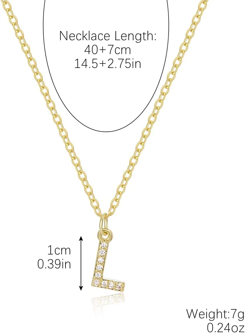 INENIMARTJ Gold Initial Necklaces for Women Trendy Gold Letter Necklace Dainty Rhinestone Initial Necklaces Simple Cute A-Z Pendant Necklaces for Womens Costume Accessories