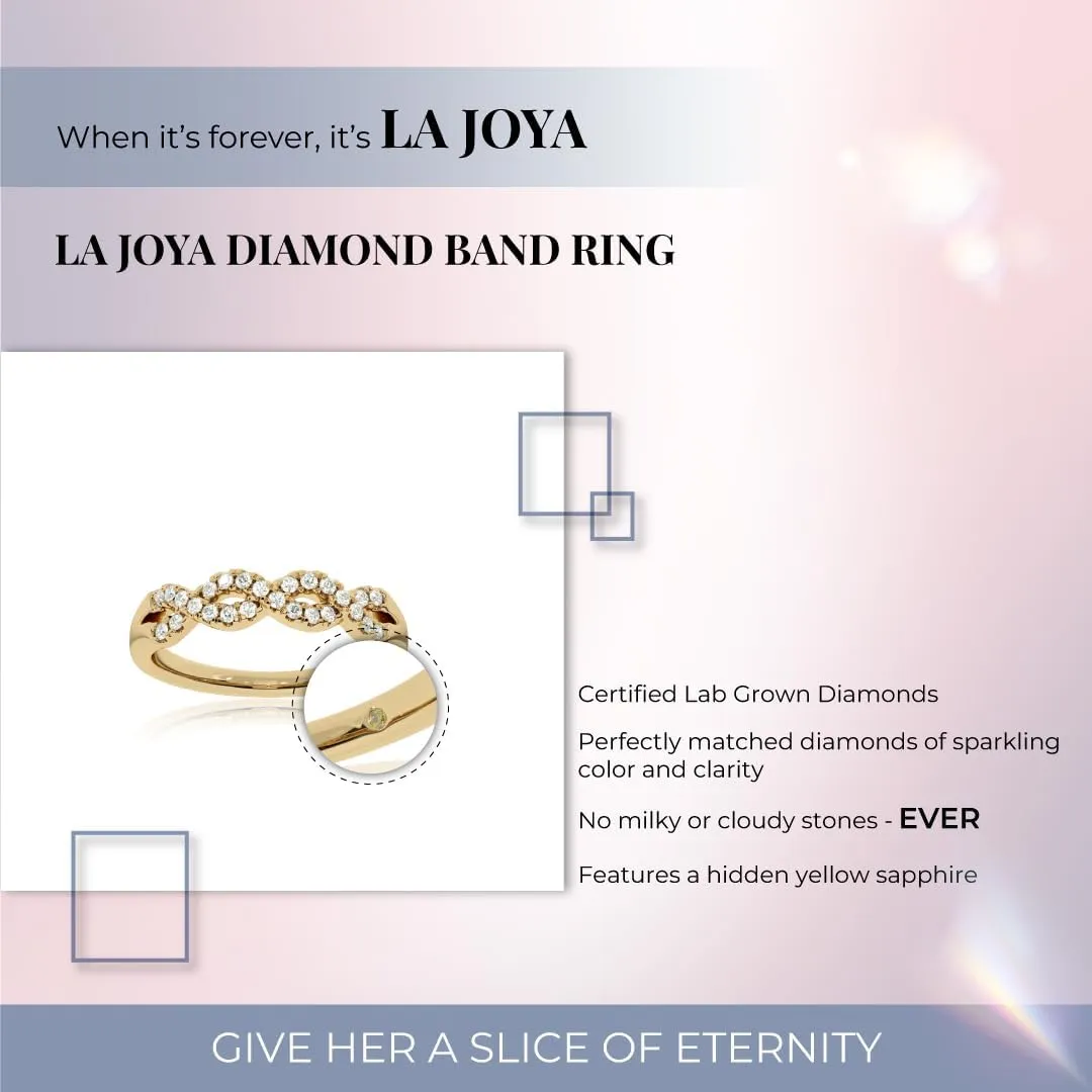 Infinity Diamond Rings for Women | Solid 10K White and Yellow Gold Lab Grown Diamond Wedding Band and Diamond Anniversary Ring | 1/4-1/2 Carat Certified GH VS/SI Diamond Ring