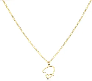 Initial Necklaces for Women 14k Gold Plated Necklace Dainty Gold Letter Pendant Heart Necklace Custom Personalized Name Necklace Cute Choker Necklace Minimalist Gold Jewelry Gift