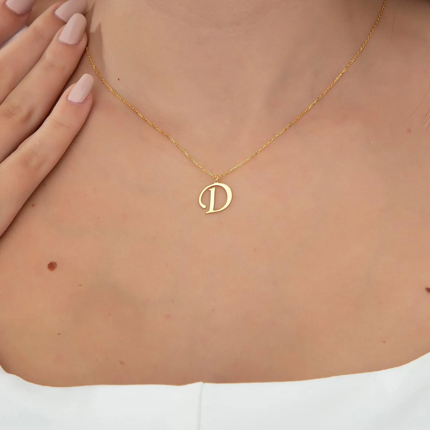 Initial Necklaces for Women, A-Z Letter Pendant, 925 Sterling Silver and 14K Gold Plated, Dainty Gold Necklace for Women, Personalized Gold Necklace Gift