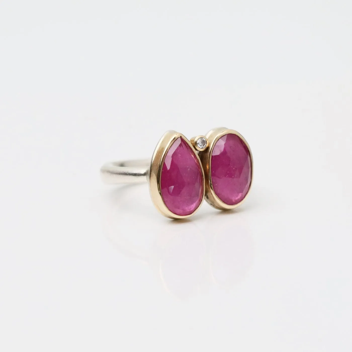 Jamie Joseph Double Asymmetrical Rose Cut African Ruby Ring