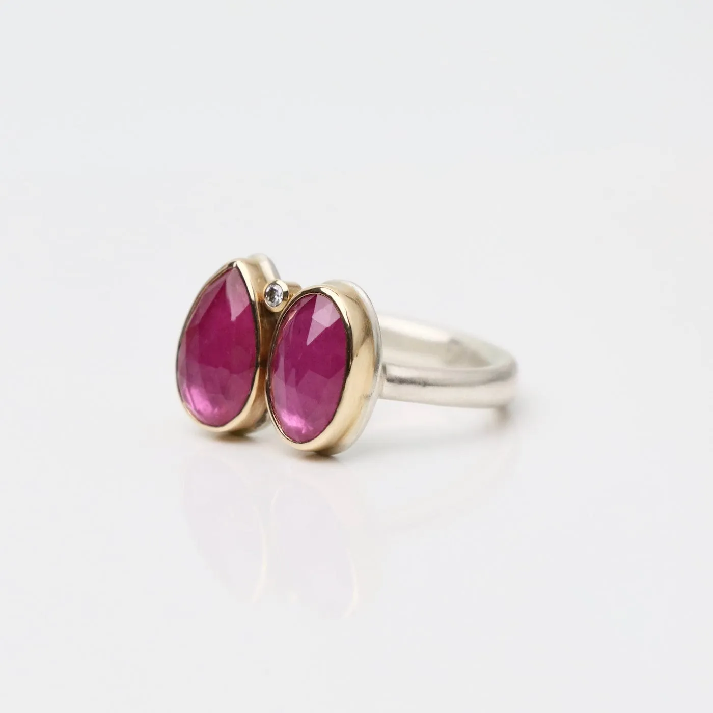 Jamie Joseph Double Asymmetrical Rose Cut African Ruby Ring