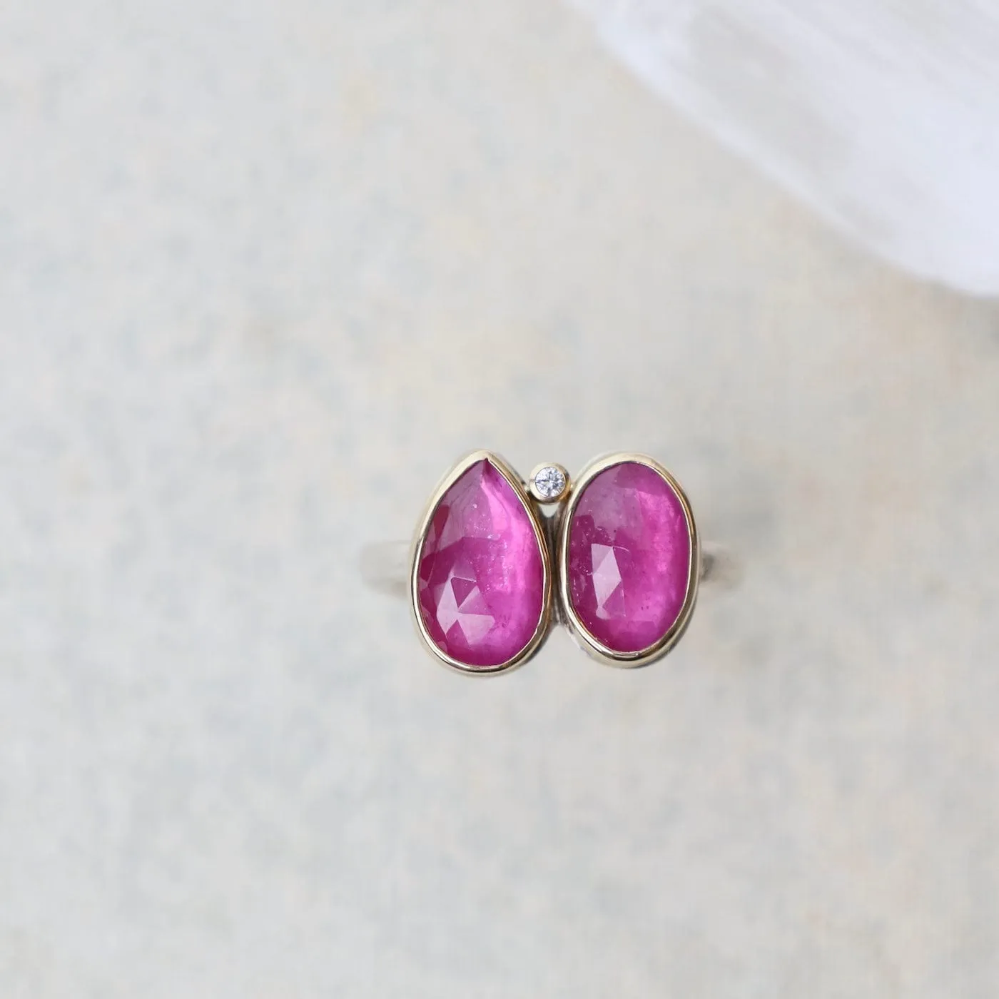 Jamie Joseph Double Asymmetrical Rose Cut African Ruby Ring