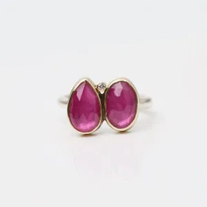 Jamie Joseph Double Asymmetrical Rose Cut African Ruby Ring