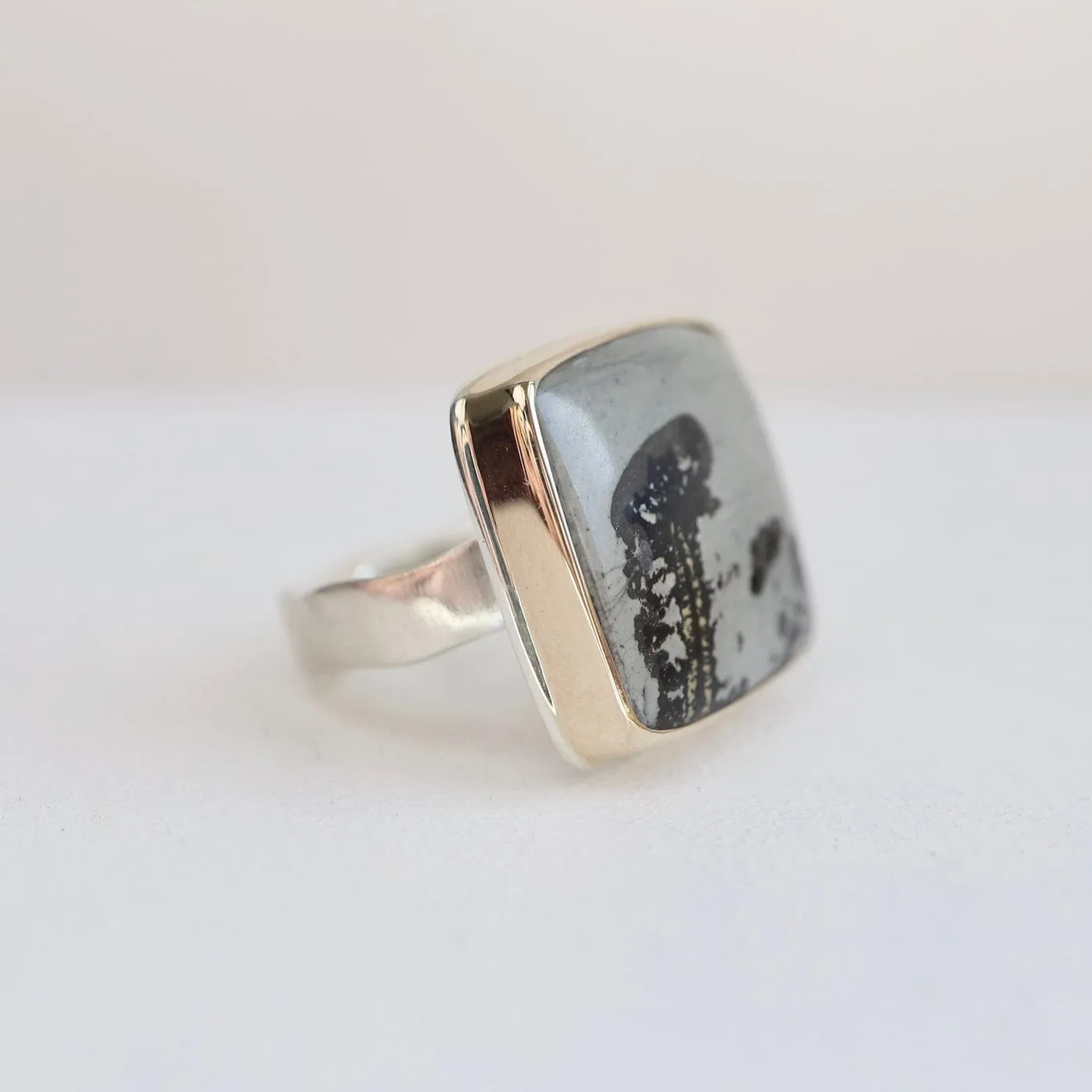 Jamie Joseph Rectangular Picture Jasper Ring