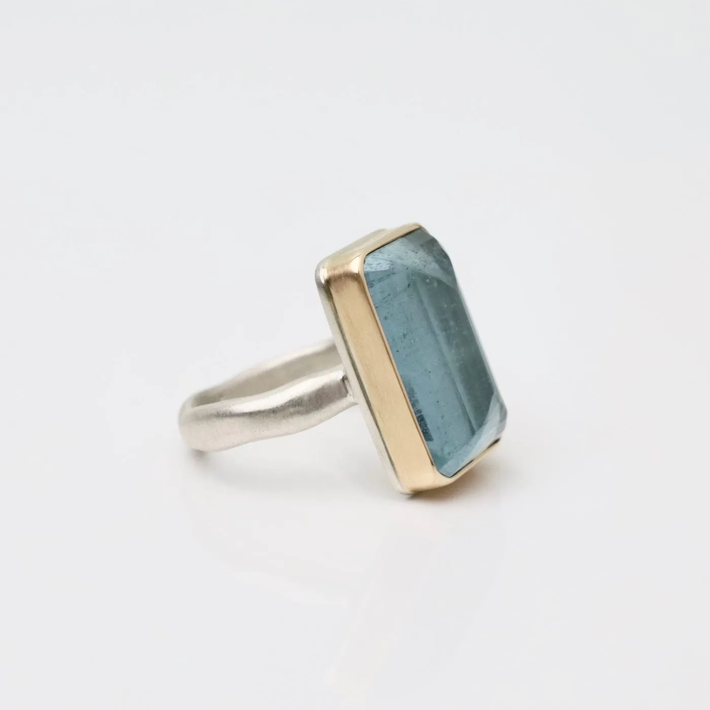 Jamie Joseph Vertical Rectangular Inverted Aquamarine Ring