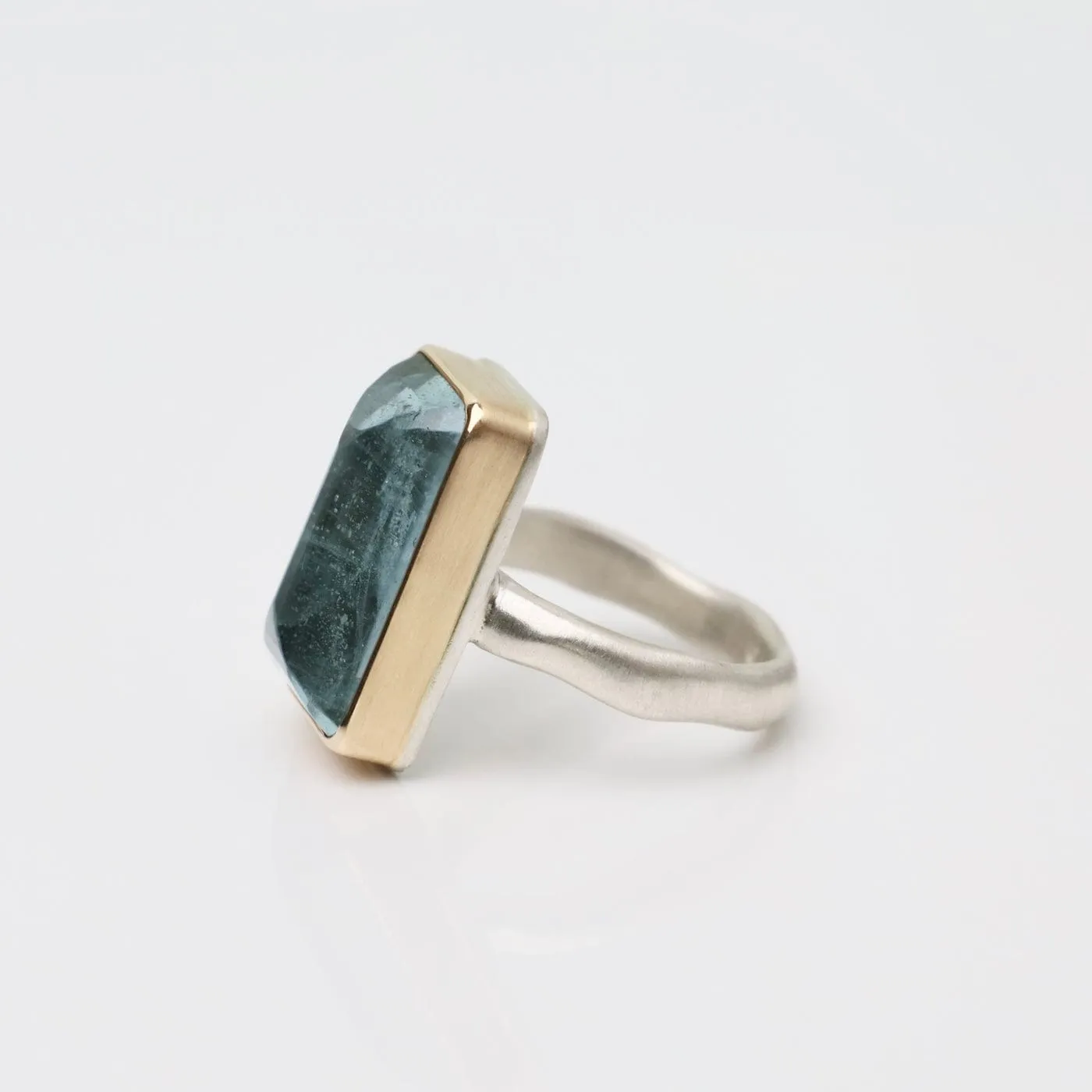 Jamie Joseph Vertical Rectangular Inverted Aquamarine Ring