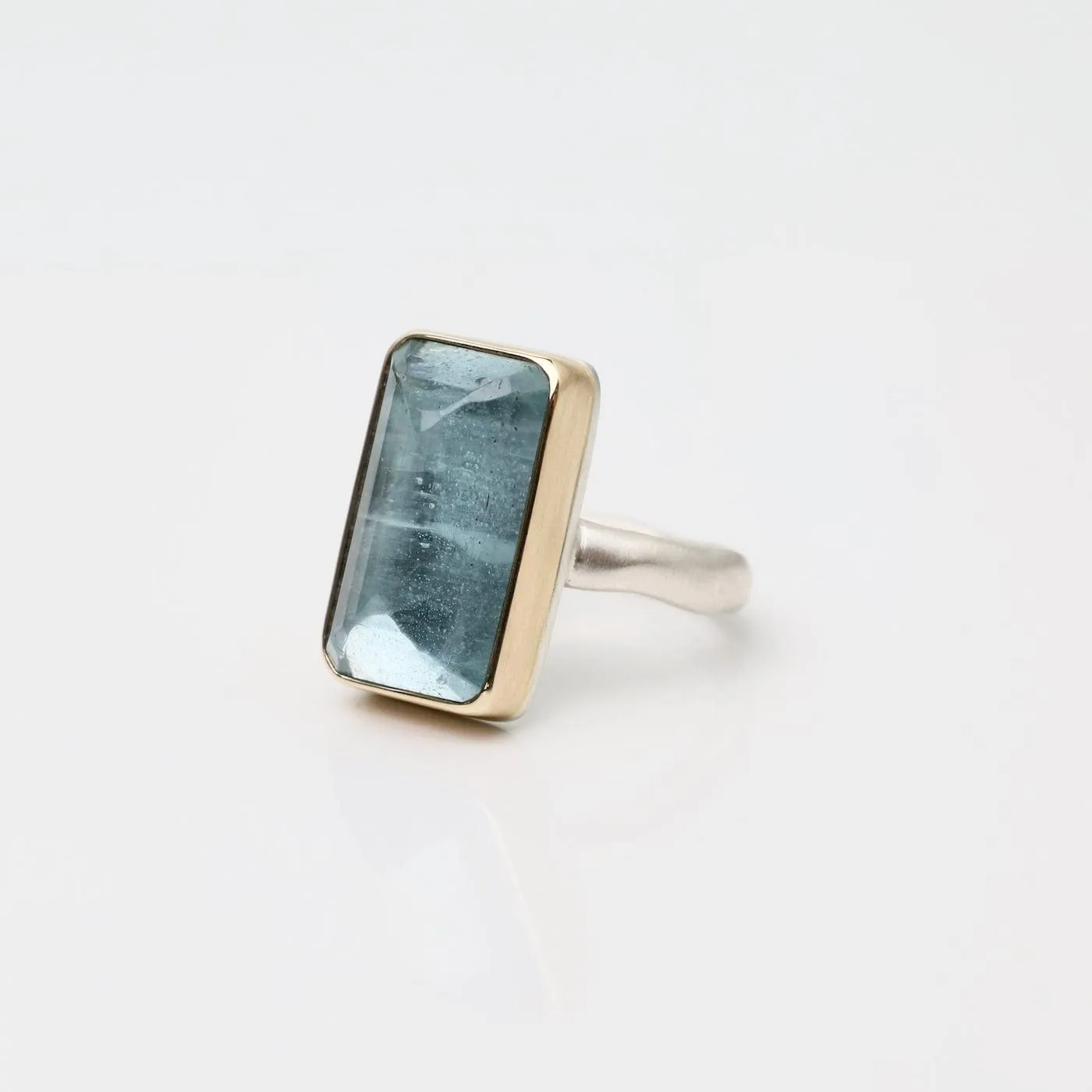 Jamie Joseph Vertical Rectangular Inverted Aquamarine Ring