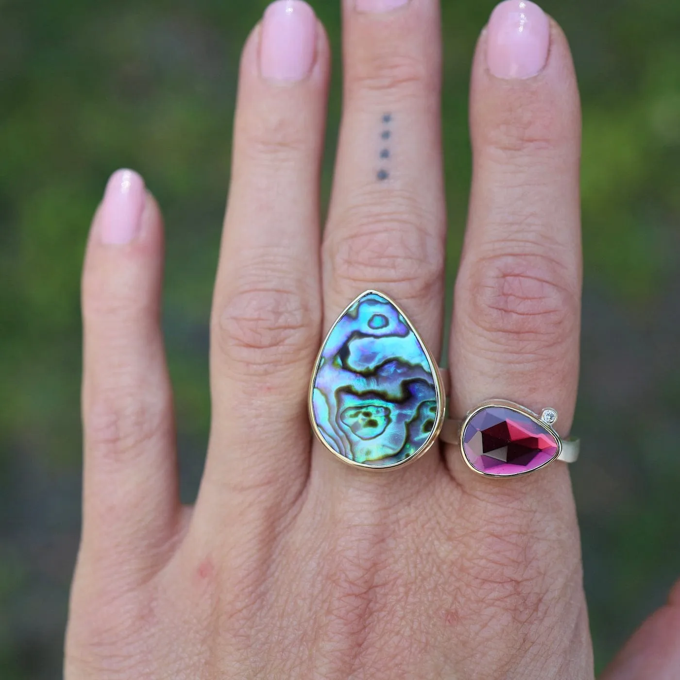 Jamie Joseph Vertical Teardrop Abalone Ring