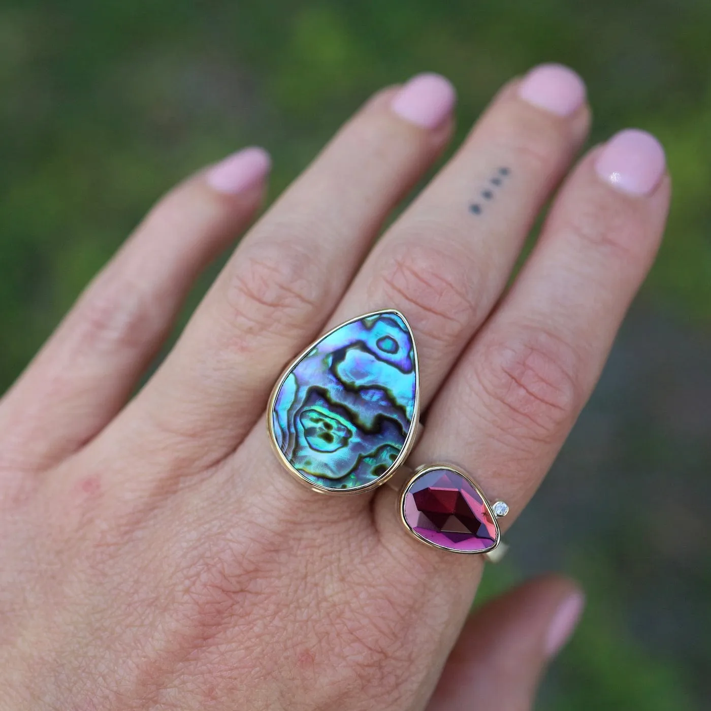 Jamie Joseph Vertical Teardrop Abalone Ring