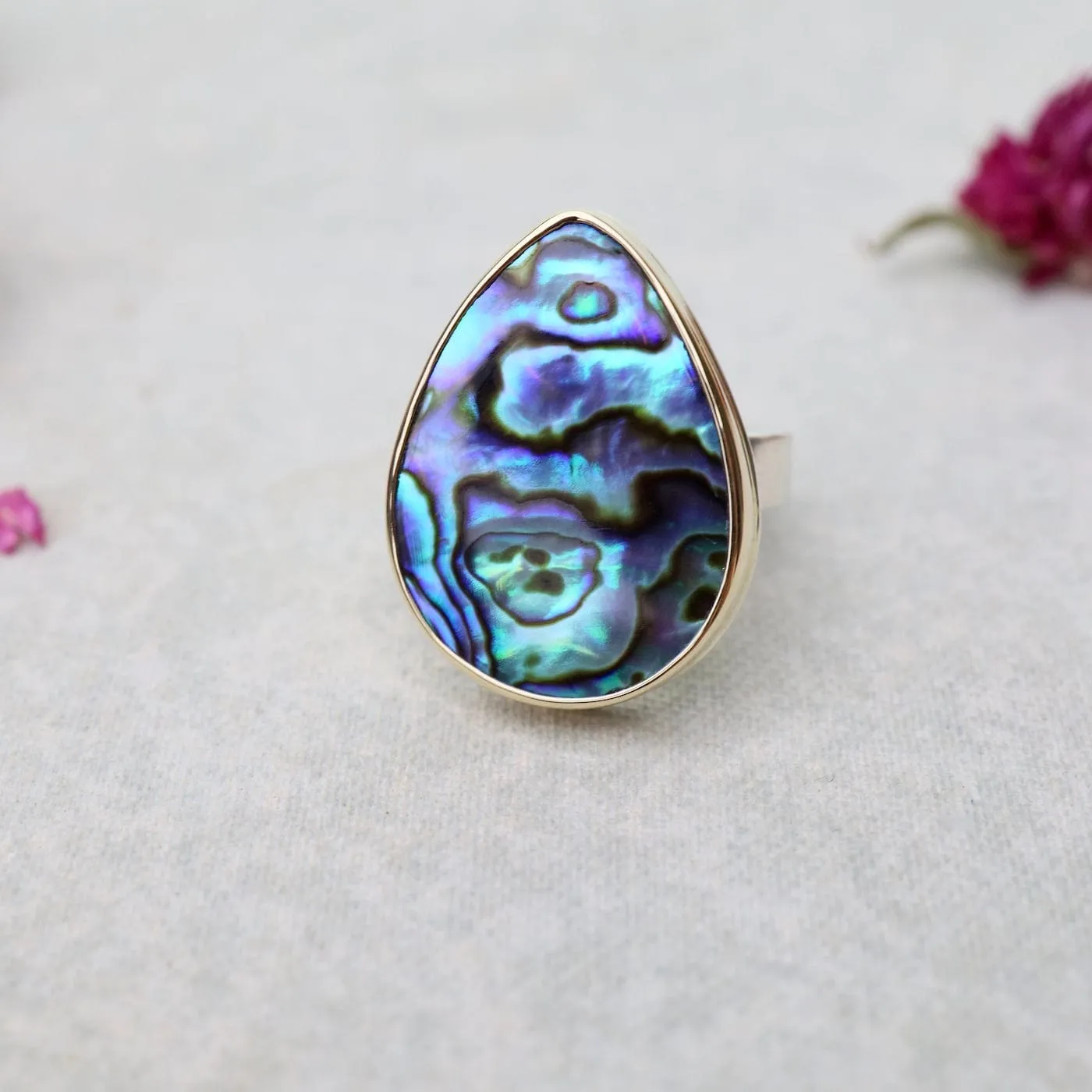 Jamie Joseph Vertical Teardrop Abalone Ring