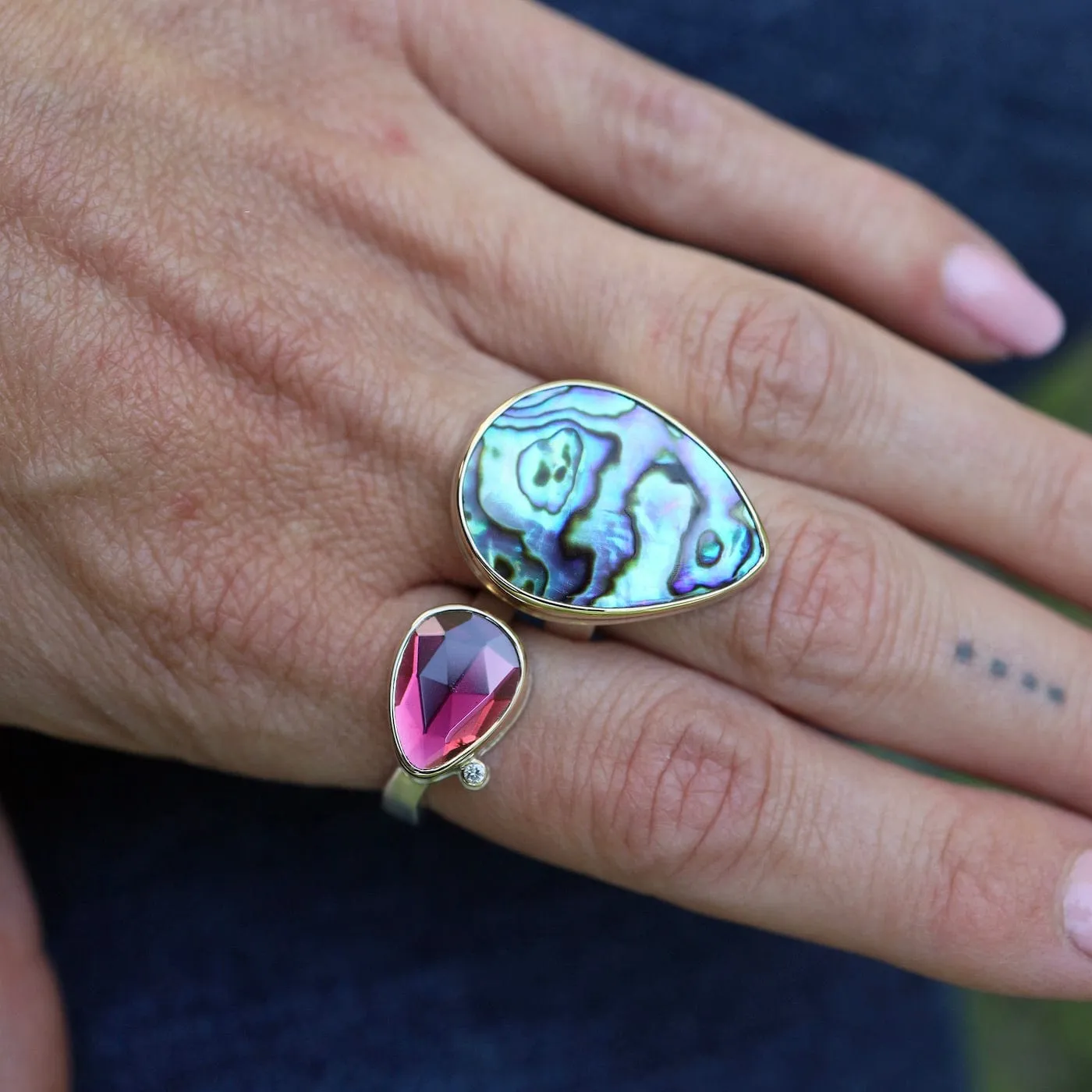 Jamie Joseph Vertical Teardrop Abalone Ring