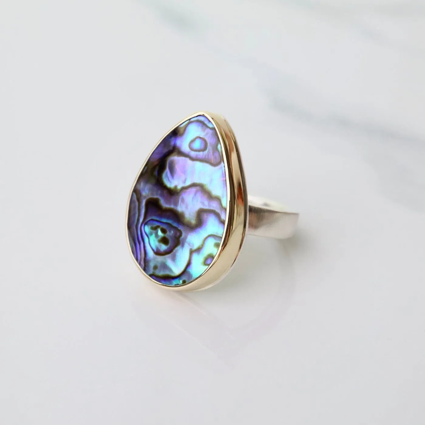 Jamie Joseph Vertical Teardrop Abalone Ring