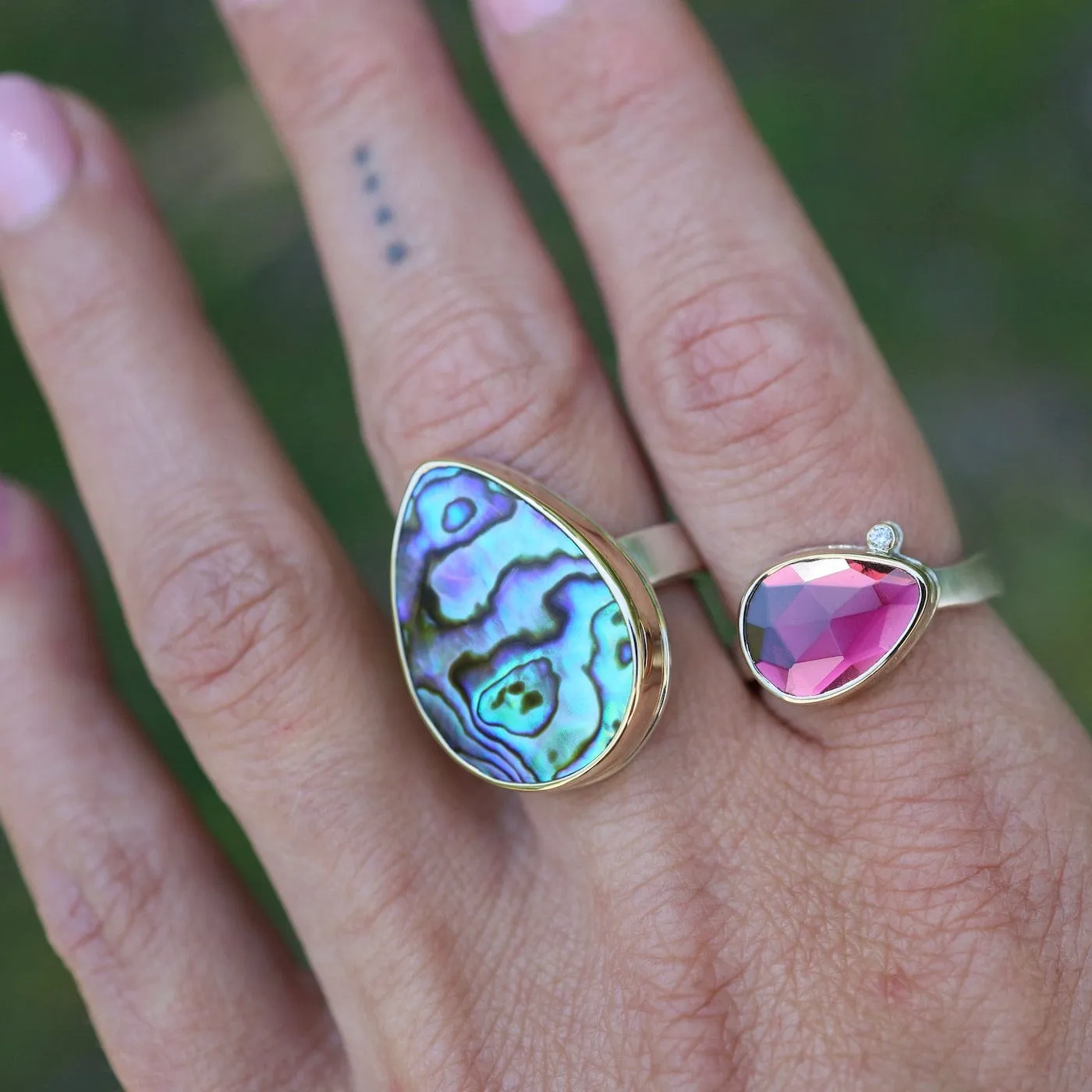 Jamie Joseph Vertical Teardrop Abalone Ring