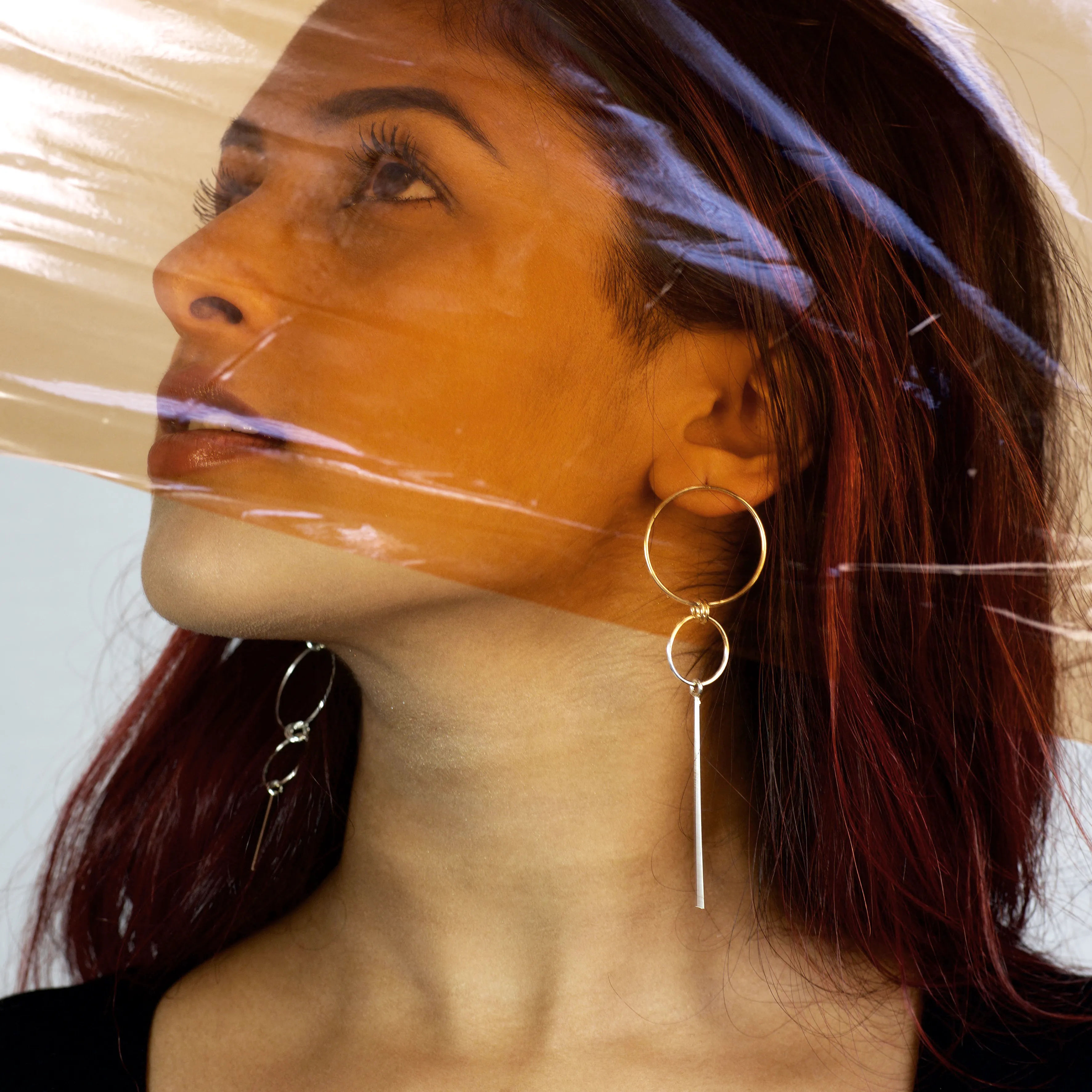 Juggling asymmetric Earrings - Silver