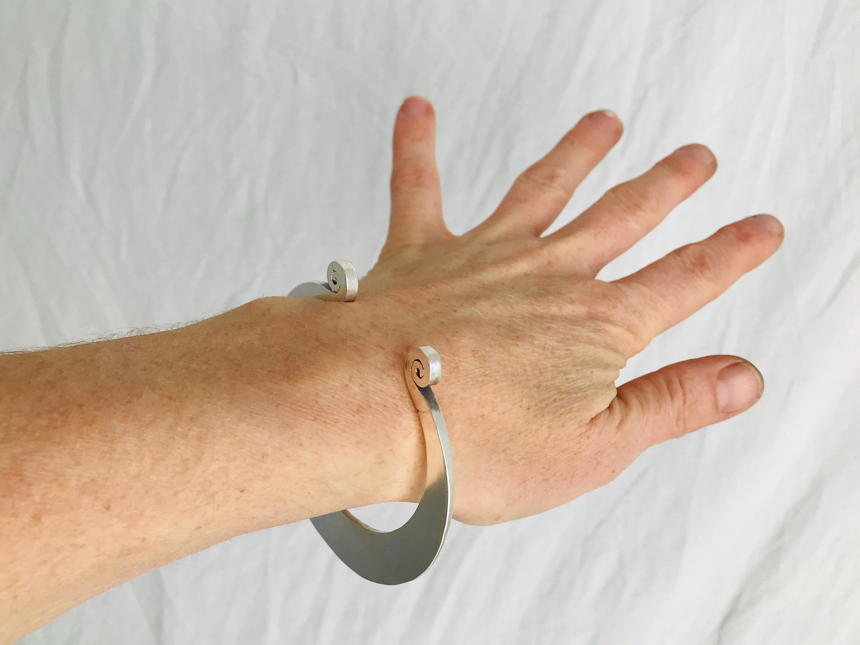 Karen Hill Tribe Bangle. Sterling Silver. PAIR. Thailand
