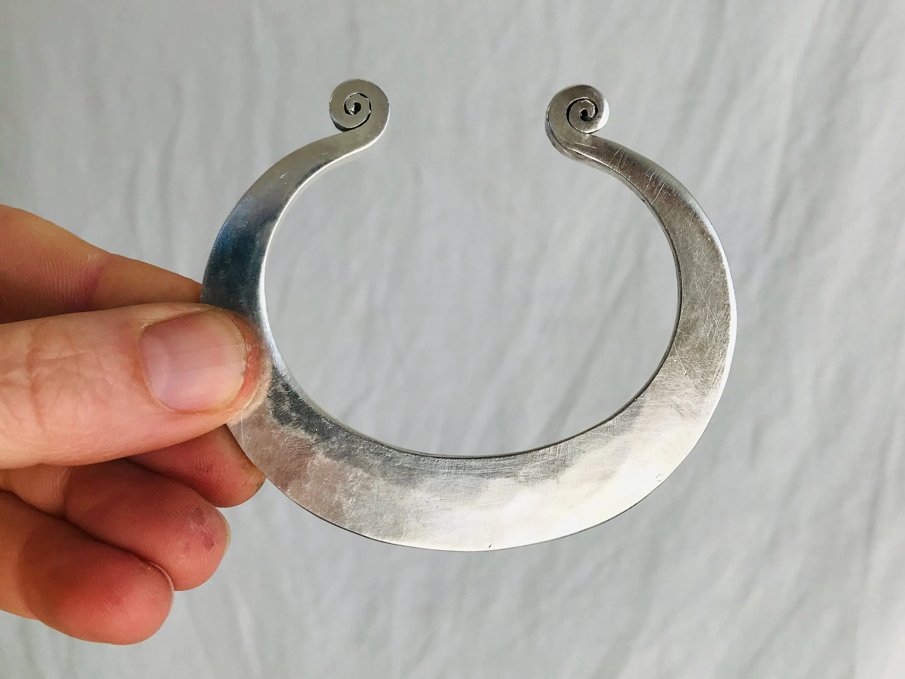 Karen Hill Tribe Bangle. Sterling Silver. PAIR. Thailand
