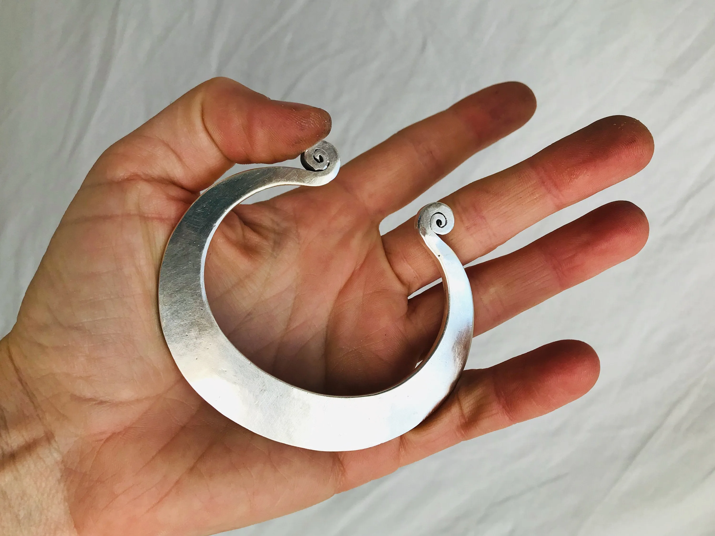 Karen Hill Tribe Bangle. Sterling Silver. PAIR. Thailand