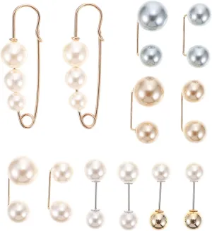 KESYOO Waist Pin Jewelry Set 12pcs Pin Locking Back Brooch Alloy Pearl Brooch for Women Decor Random Style