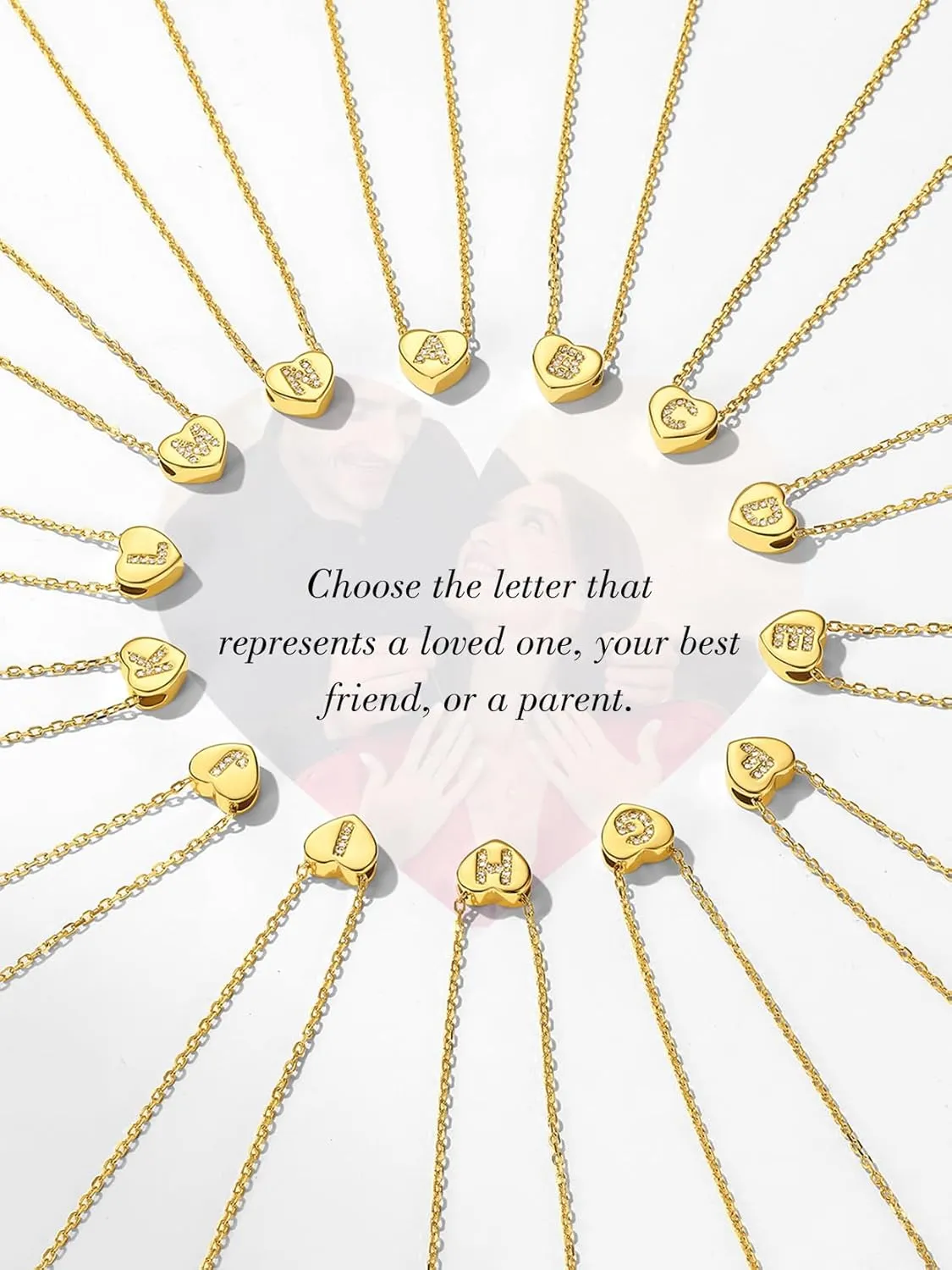 KeyStyle Gold Heart Initial Necklaces for Women, 14K Gold Plated Dainty Letter A-Z Necklaces with Initials Trendy Necklaces Gifts for Women Cute Pendant Necklace