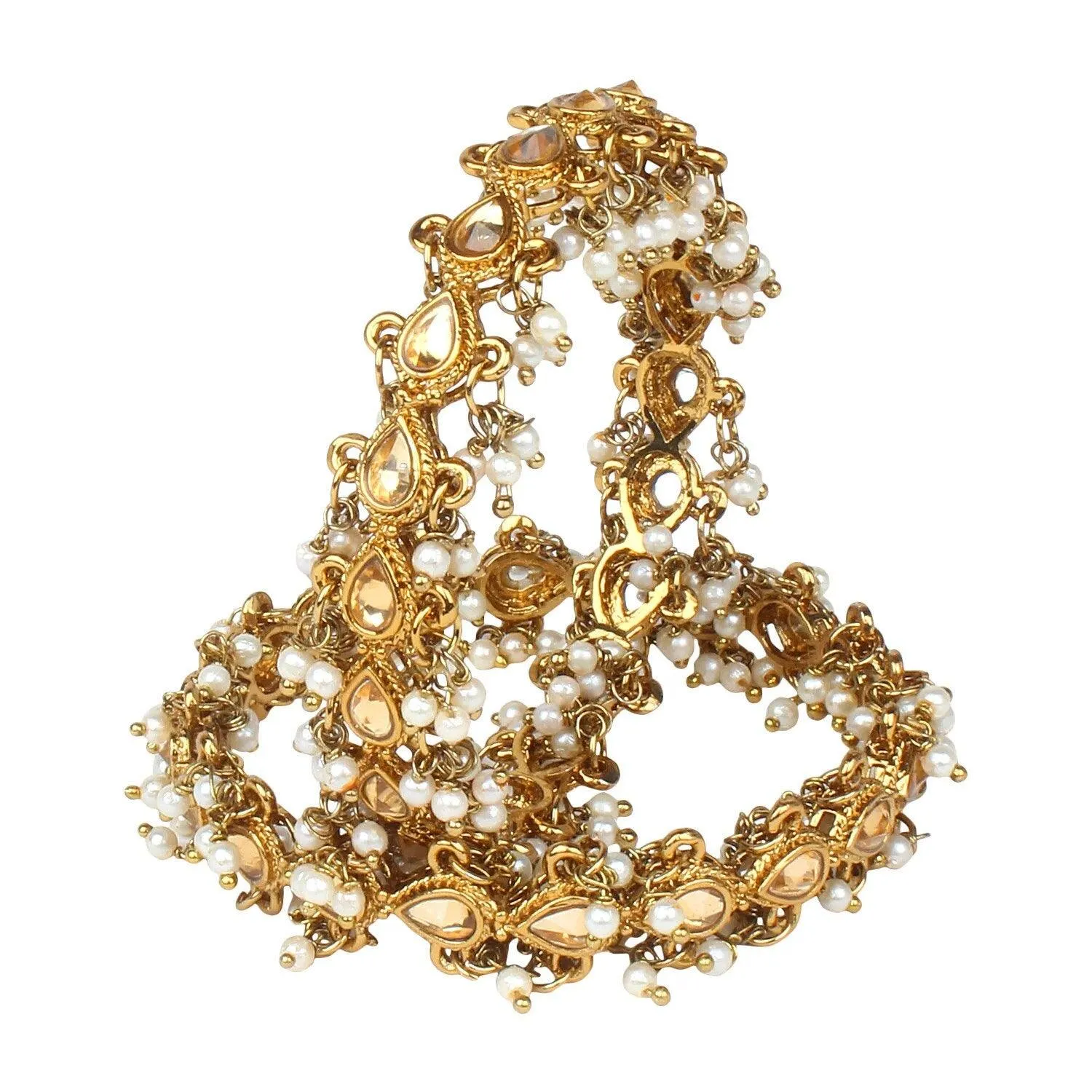 Kundan Indian Bridal Kadas, Silver gold kadas