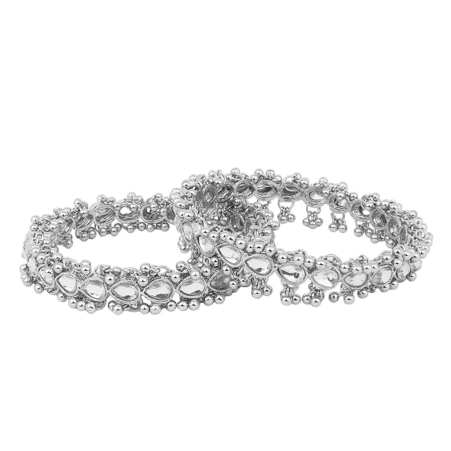 Kundan Indian Bridal Kadas, Silver gold kadas