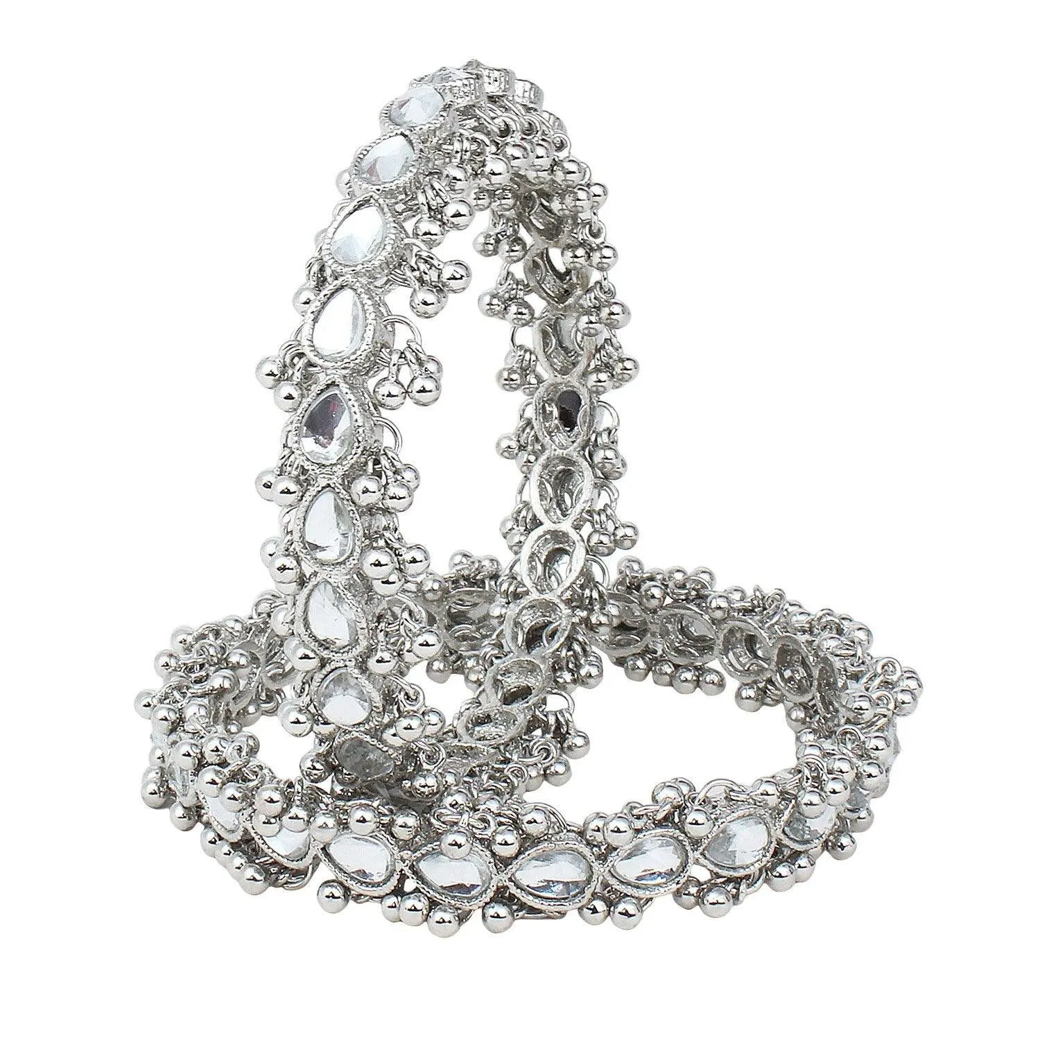 Kundan Indian Bridal Kadas, Silver gold kadas