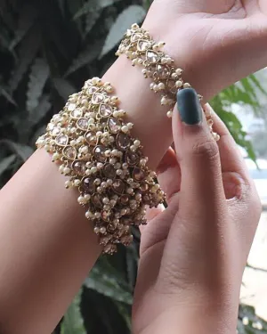 Kundan Indian Bridal Kadas, Silver gold kadas