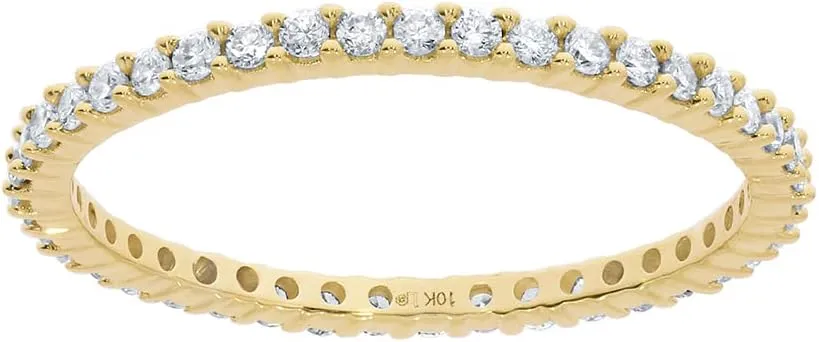 La Joya 1/3-1 CT TW Certified Lab Created Diamond Eternity Band for Women | Sparkling 10k Solid Gold Anniversary Bands, Stackable Bands, and Diamond Wedding Rings for Women