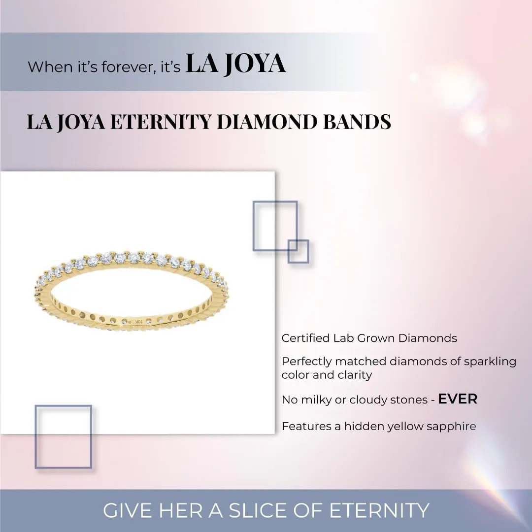 La Joya 1/3-1 CT TW Certified Lab Created Diamond Eternity Band for Women | Sparkling 10k Solid Gold Anniversary Bands, Stackable Bands, and Diamond Wedding Rings for Women