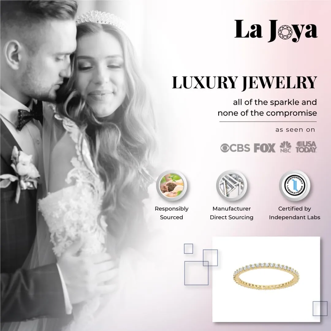 La Joya 1/3-1 CT TW Certified Lab Created Diamond Eternity Band for Women | Sparkling 10k Solid Gold Anniversary Bands, Stackable Bands, and Diamond Wedding Rings for Women