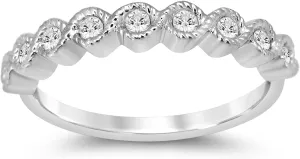 La Joya 1/4-1/2 CT TW Certified Lab Grown Infinity Diamond Ring Band | Solid 10k White Gold Anniversary and Wedding Band | Sparkling GH VS/SI