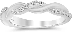 La Joya 1/4-1/2 CT TW Certified Lab Grown Intertwined Diamond Ring Bands | Solid 10k White Gold Twisted Vine Inspired Diamond Wedding Band | Sparkling GH VS/SI Diamond Ring for Women