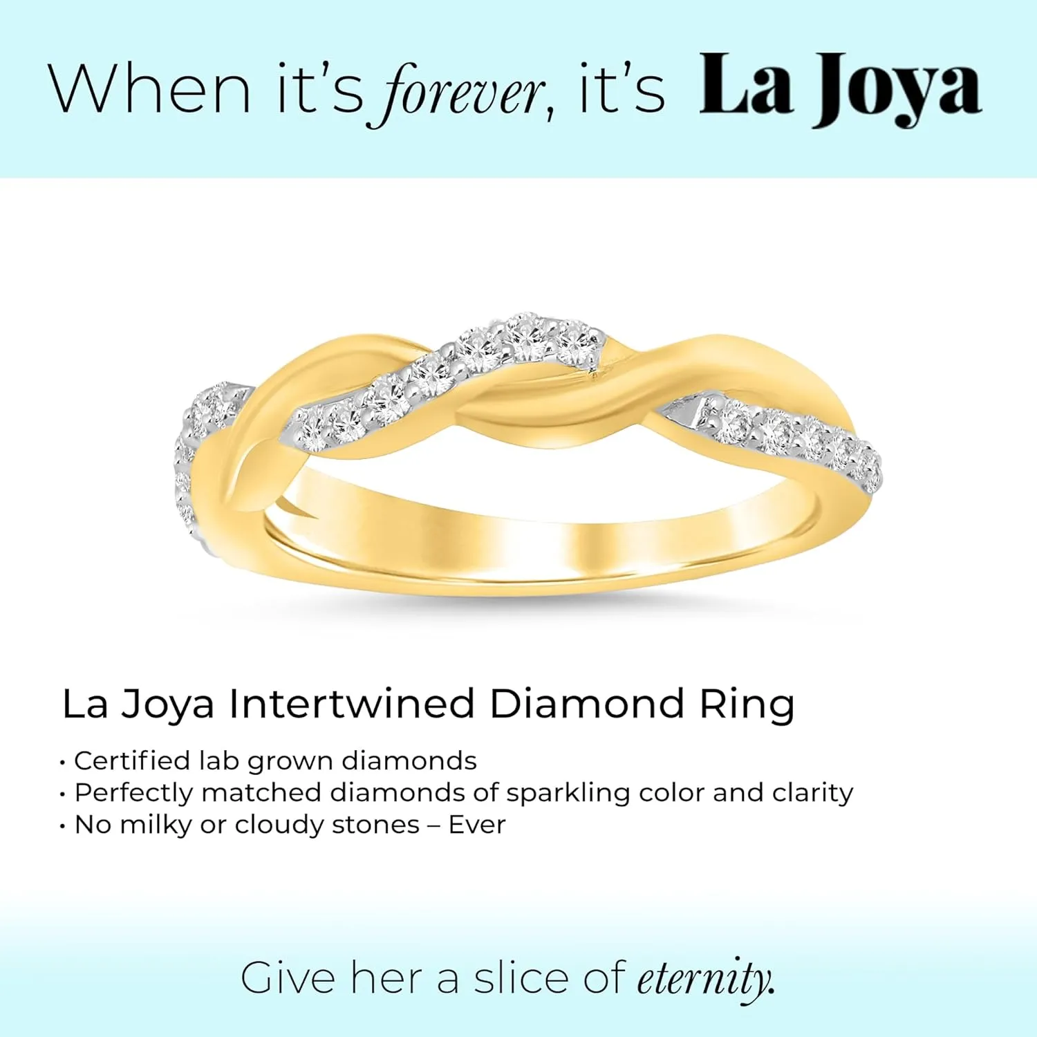 La Joya 1/4-1/2 CT TW Certified Lab Grown Intertwined Diamond Ring Bands | Solid 10k White Gold Twisted Vine Inspired Diamond Wedding Band | Sparkling GH VS/SI Diamond Ring for Women