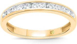 Lab Grown Diamond Wedding Rings for Women | 10K Yellow, White and Rose Gold Certified 1/6-1/2 Carat Channel Set Diamond Anniversary Bands and Wedding Bands for Her