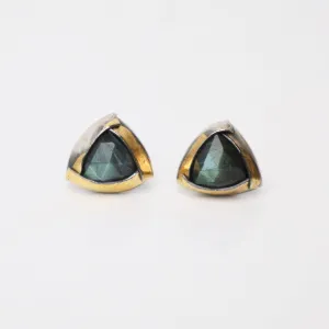Labradorite Tri Fold Stud Earrings