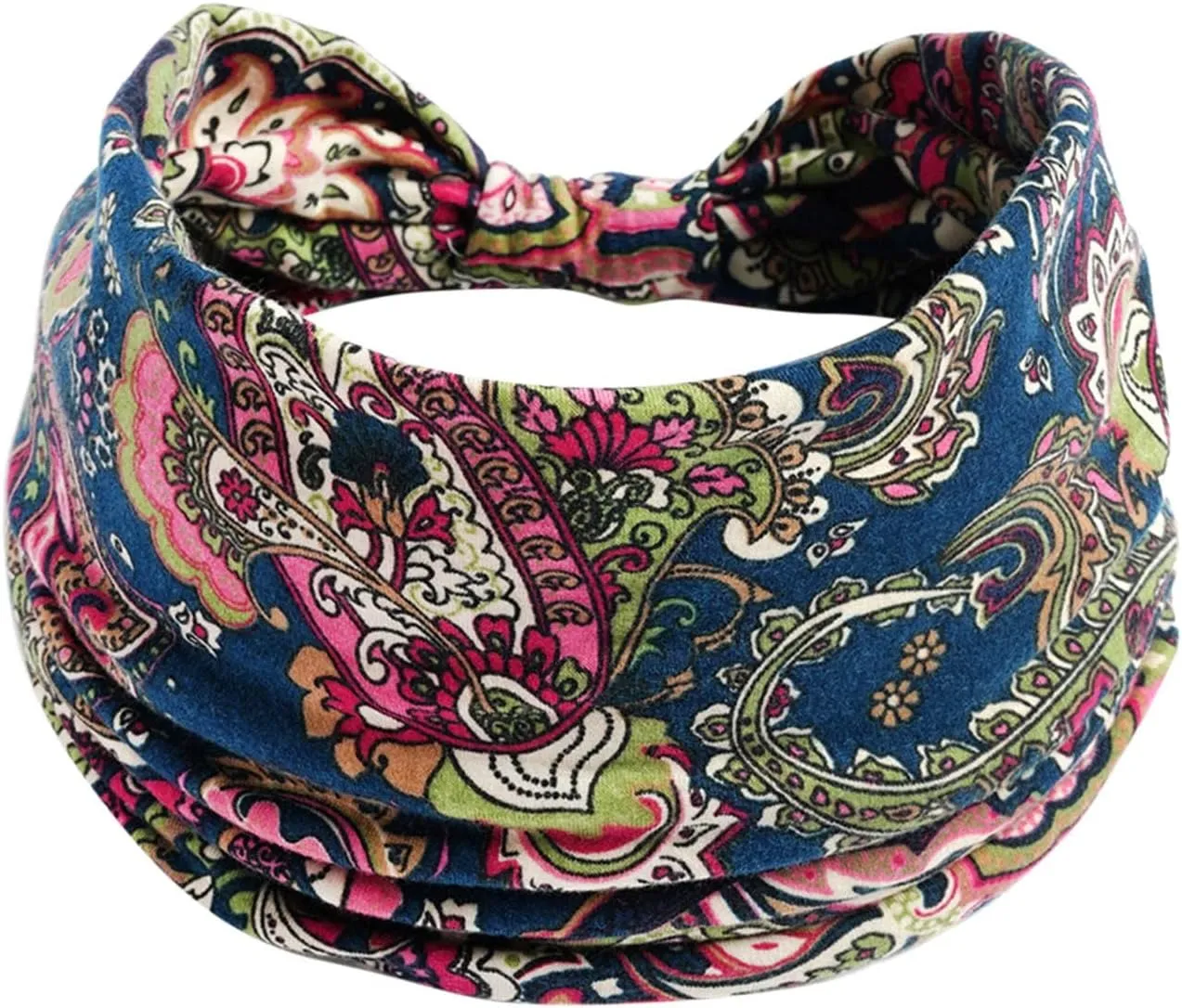 Ladies Headwear Women Elastic Headband Hair Ladies Yoga Exercise Headband Elastic Non Slip Knotted Running Sports (Dark Blue, One Size)
