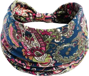 Ladies Headwear Women Elastic Headband Hair Ladies Yoga Exercise Headband Elastic Non Slip Knotted Running Sports (Dark Blue, One Size)